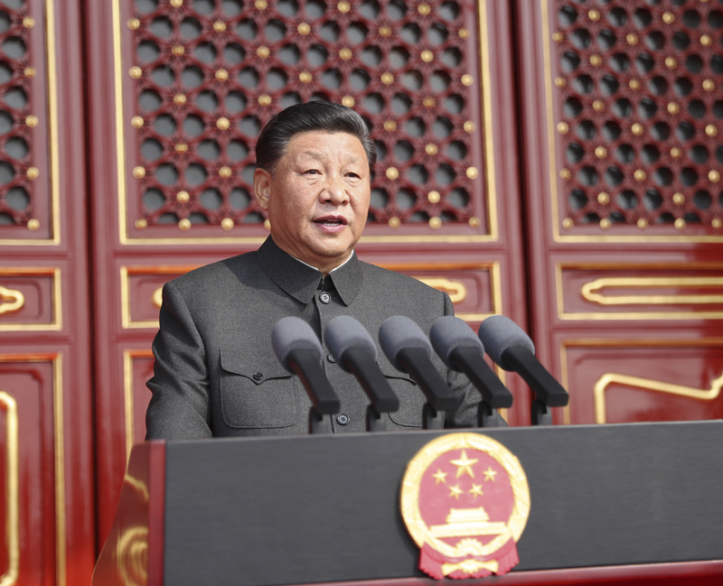 10月1日上午，慶祝中華人民共和國成立70周年大會在北京天安門廣場隆重舉行。中共中央總書記、國家主席、中央軍委主席習近平發表重要講話。